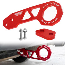 Tow Hook for Car - Universal Rear Aluminum Towing Hook for Auto Trailer Ring, Racing Style, Red Color