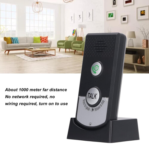 2 Way Voice Intercom System with 1000m Range, Waterproof Intercom Doorbell for Home, Office, and Laboratory Use 1