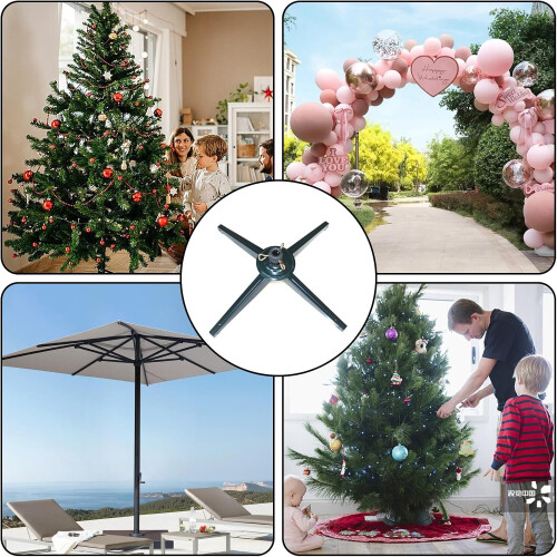 Christmas Tree Stand | Adjustable Foldable Rustproof Metal Stand for 5.5-7.5ft Artificial Trees and Beach Umbrellas 2