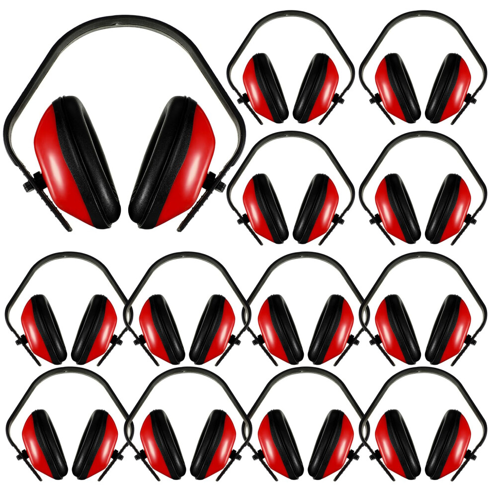 12 Pcs Soundproof Earmuffs Hearing Protection Headphones Red Adjustable Padded Noise Reduction Earplugs For Adults 6947110442891