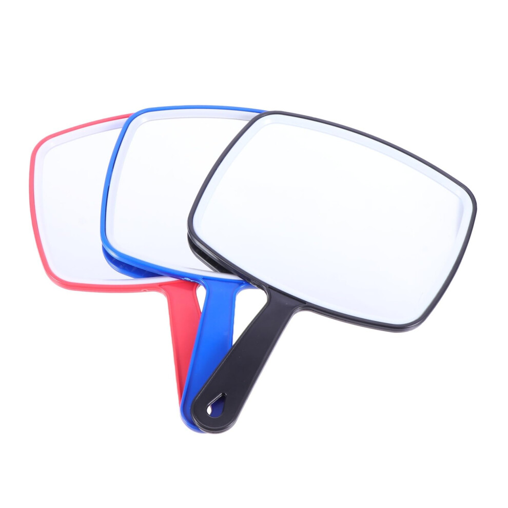 Portable Vanity Mirror Pack of 3 LED Makeup Mirrors for Home Use Vintage Handheld ABS Cosmetic Mirrors with Simple Design