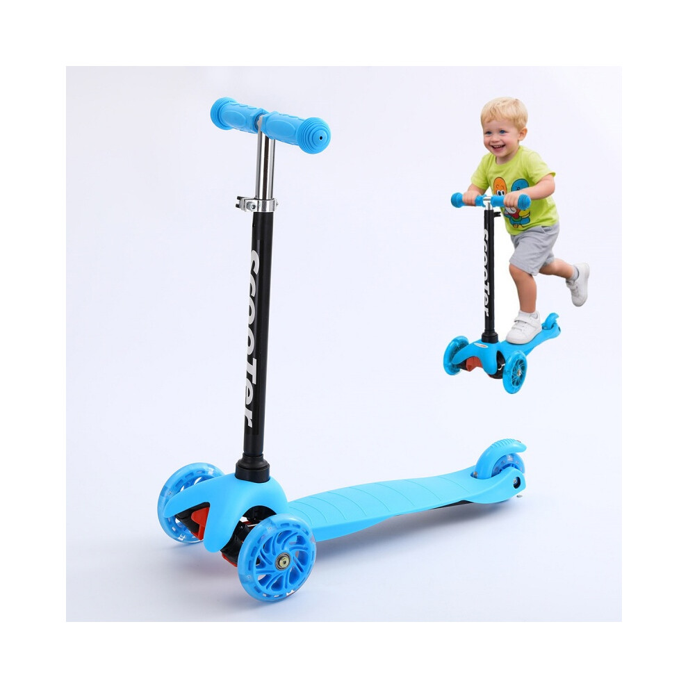 Kids Child Kick Push Scooter 3 Wheels LED Flashing Tilt Lean Boys Girls Scooter