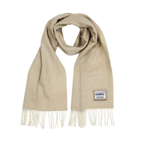 Heritage Camel Herringbone Woolen Scarf