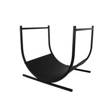 Firewood Rack U-Shaped Semi-Circular Outdoor Indoor Metal Wood Storage Black Firewood Holder for Stacking Wood