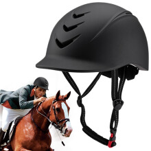 Riding Helmet Breathable Soft Padded Adjustable Strap Safety Hat for Men Women Kids Size Medium Black
