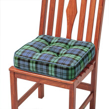 Homescapes Black Watch Tartan Cotton Dining Chair Booster Cushion