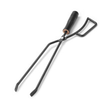 Kaminzange Isolierter Holzgriff Verbesserter Grip Feuerholz Greifer Leichte Feuerholzschere Premium Eisenmaterial Schwarz