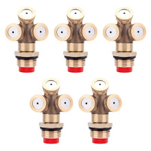 5St Messing Misting Nozzle 3 Koppen Gouden Tuinbesproeiing Spraykop