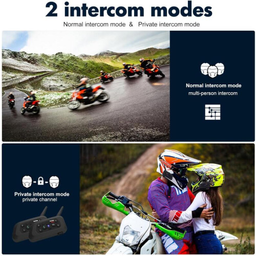 Capacete de motocicleta com Bluetooth Interphone V6 Plus e sistema de comunicação com alcance de 1500 m 1