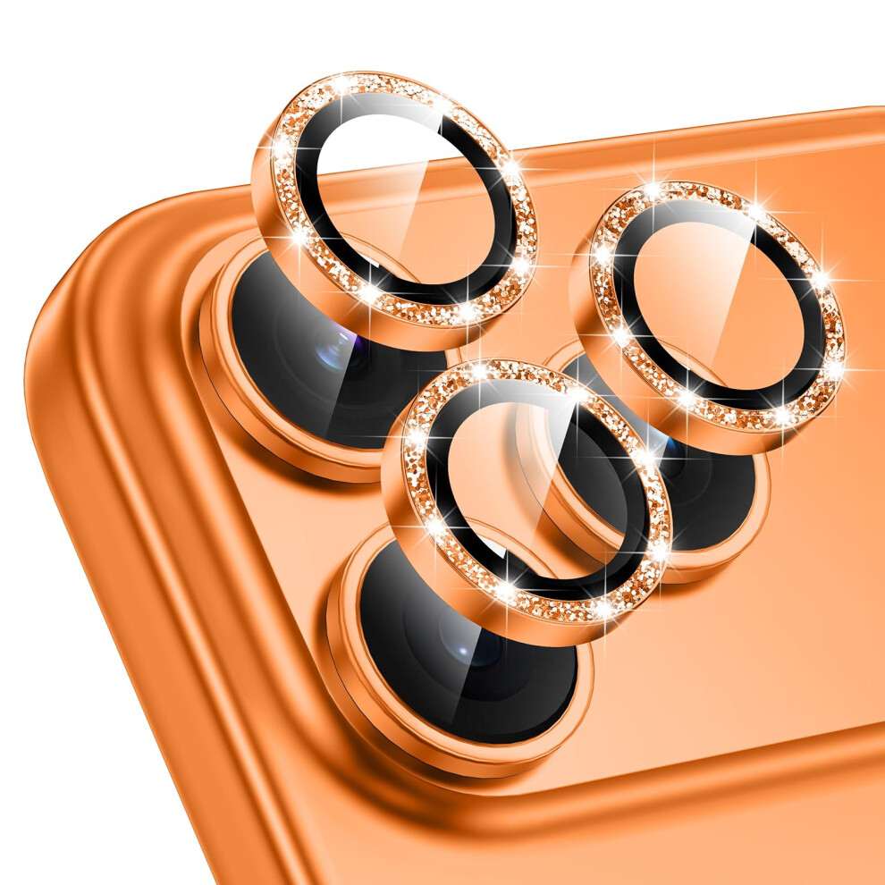 Ï¼ Glitterï¼Compatible With Iphone 17 Pro Max/Iphone 17 Pro Camera Lens Protector, 9H Tempered Glass [Ultra Hd] [Anti Scrach] [Strong Orange 6477056415012