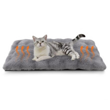(Grigio) Tappetino riscaldante per gatti, cucce per gatti per interni, soffice coperta per gatti, tappetino per cuccia per cuccioli 45X60 cm