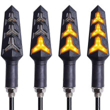 (4 Stück Licht) CNC-Motorrad-Kennzeichenhalter, LED-Leuchten, Blinker für YAMAHA R1 2004, Raptor 660, WR450F, YFZ 450 MT 07, R15 V3, Banshee