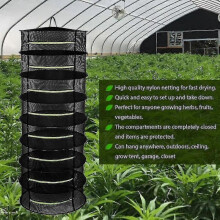 (8 Tiers, Style A) Layers Drying Net For Herbs Hanging Basket Folding Dry Rack Herb Drying Net Dryer Bag Mesh For Flowers Buds Plants Organizer