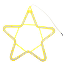 1Pc Yellow Star LED Neon Light PVC Decorative Outdoor Lamp for Home