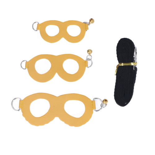 Artificial Leather Hamster Harness & Leash Set, Yellow, S/M/L 1