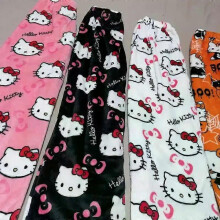 (XL, black) Cute Pink Hello Kitty Pyjama Bottoms XS Large Sizes Cozy Stylish Loungewear