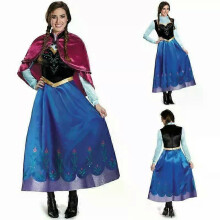 (XL) Fancy Frozen Princess Anna Cosplay Halloween Christmas Party Costume Dress