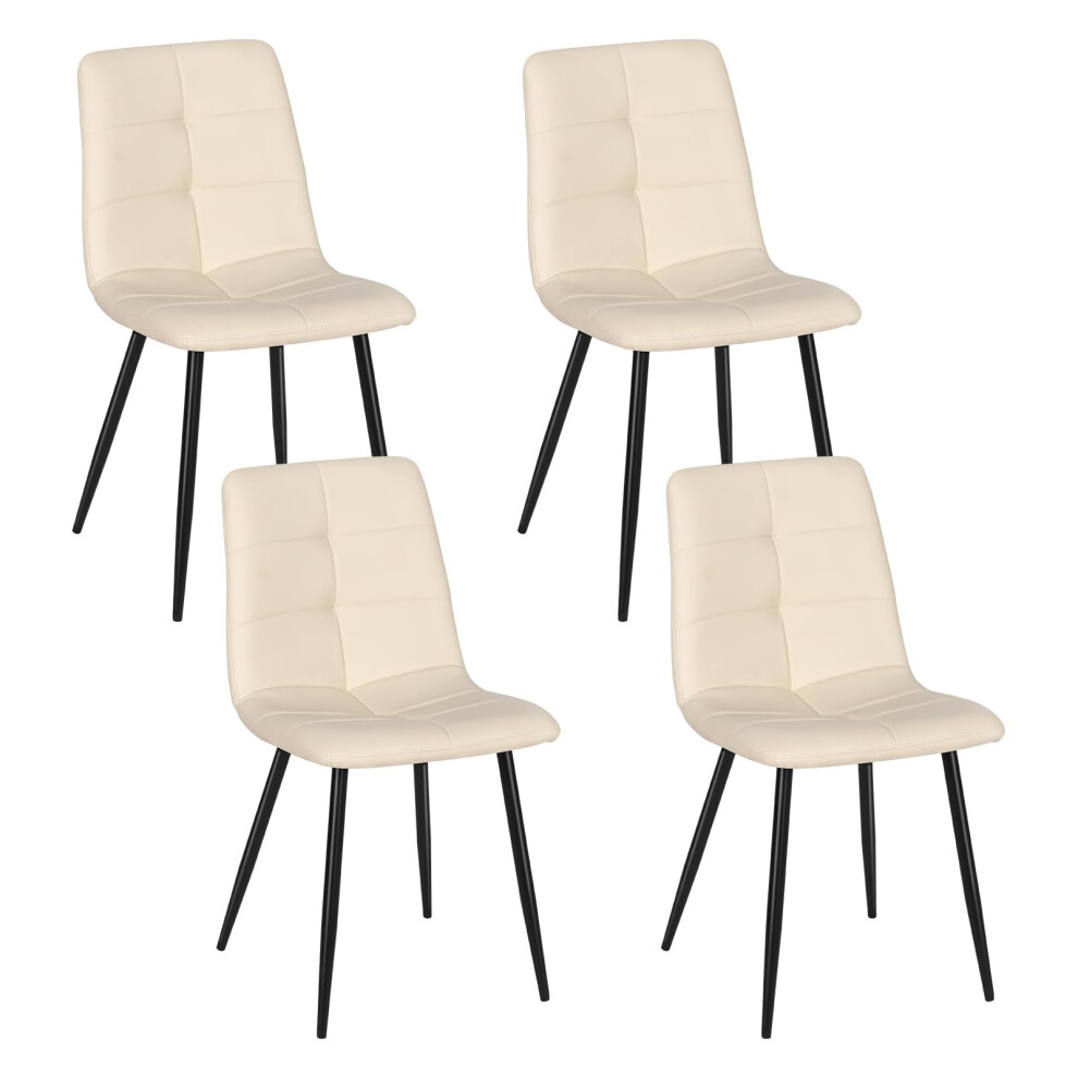 Joolihome 4 Pcs Dining Chairs Set, Faux Leather Cushion Seat