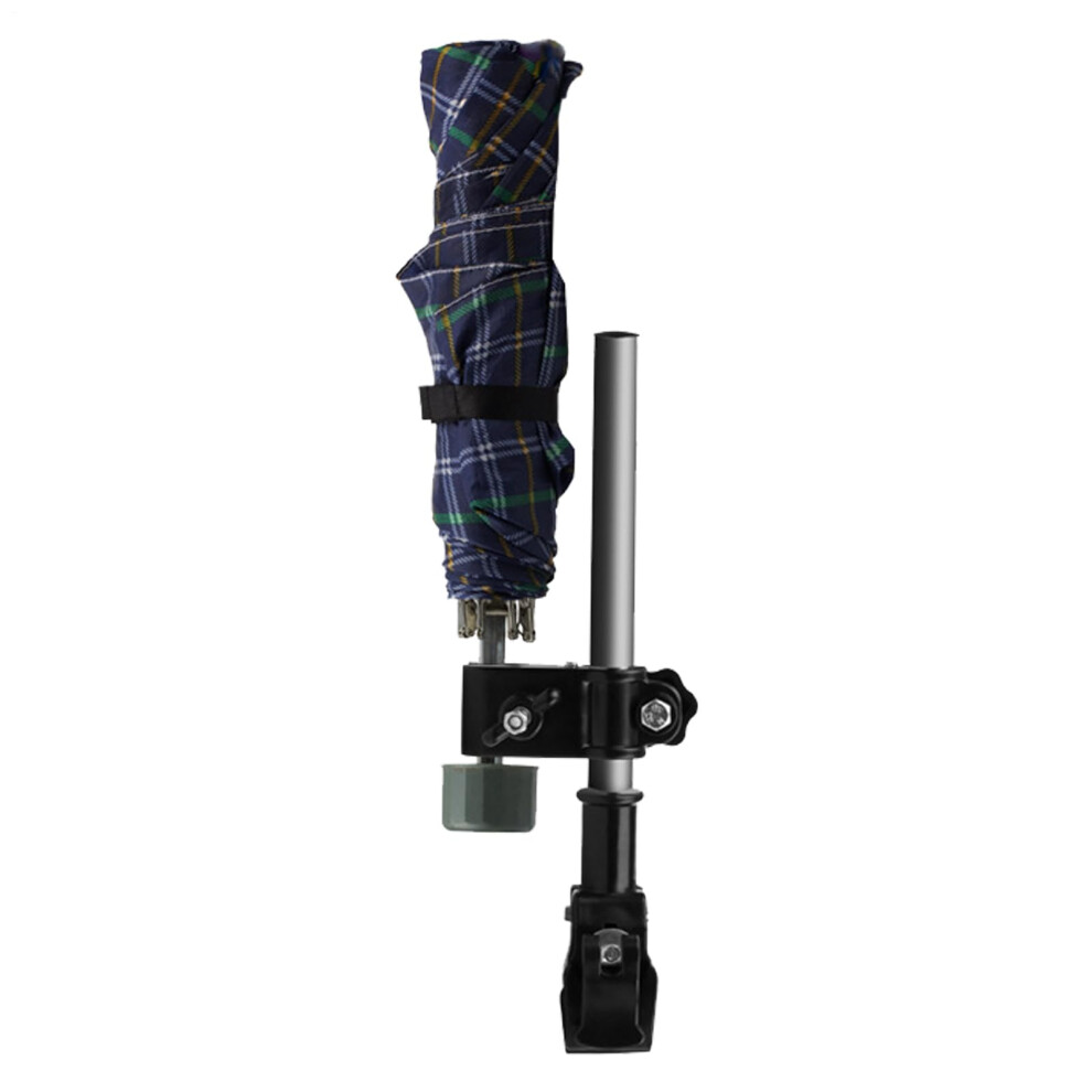 Wheelchair Umbrella Holder - Slide-Out Sun Shield Attachment for Mobility Scooters and Pushchairs, Rotating Folding Frame Design