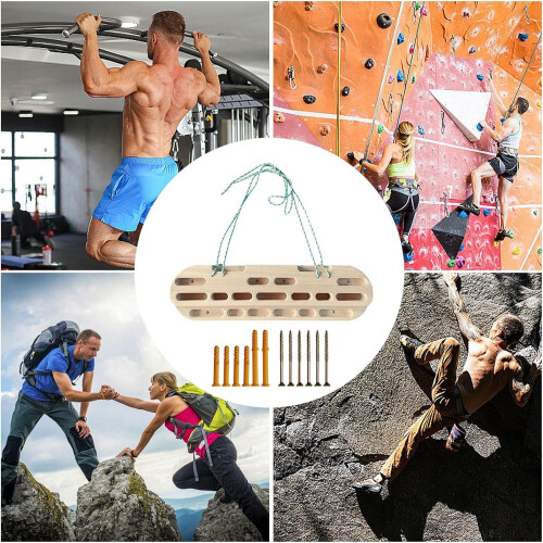 Hangboard Climbing - Lightweight Finger Strength Training Board, Smooth Pull Up Bar for Indoor Exercises, 20" Size 2