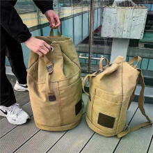 (60L, khaki) Men Tactical Backpack Outdoor Canvas Duffle Bag School Bag Boy Sports Gift