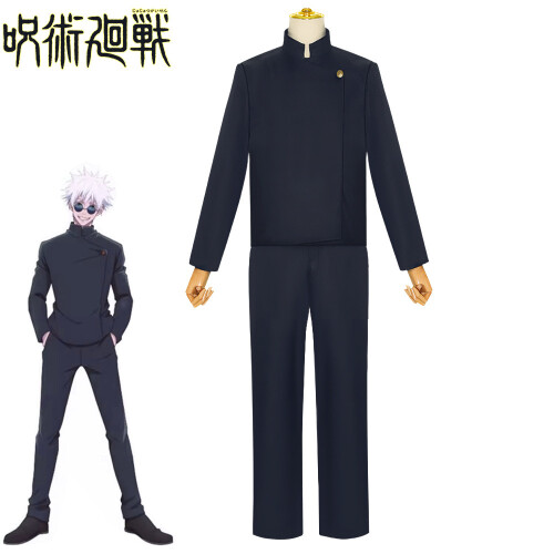 Gojo Robe Blue (Gojo Satoru Navy Blue (Top + Pants), M) Jujutsu Kaisen Cosplay Costume ...