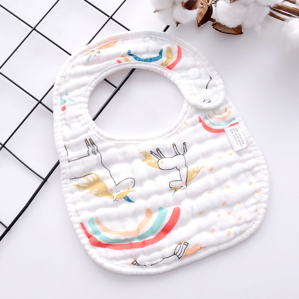Baby Bib U Shaped Cotton Cute Cartoon Print
