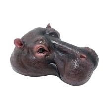 Floating Hippo Head Pond Decoration Resin Garden Statue 18.5 x 11.5 x 7.3 cm Animal Head Sculpture for Wall Art