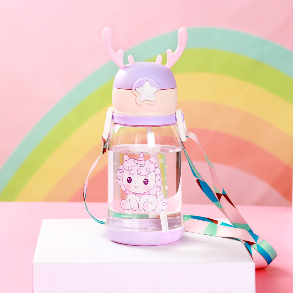 600ml Antler Shaped Water Bottle Cartoon Kids