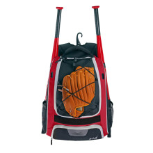 Baseball Rucksack for Teens, Waterproof Large Compartment, Durable Glove Holder, Helmet Storage, Red Sports Bag