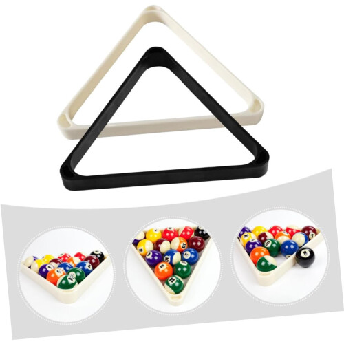 Billard Rack Triangle 2 Pieces Pool Cue Ball Holder Plastic Diamond Style Random Color 1