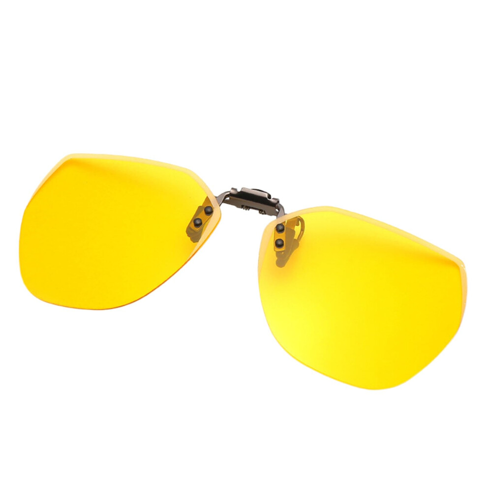 Yellow Polarised Night Driving Glasses Clip For Glasses Wearers, Hd Lenses, Ultralight Goggles, Reduces Glare In Rain And Fog
