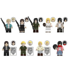 (8pcs-B) 16pcs Attack on the Giant Alan Yeager Minifigures Toys