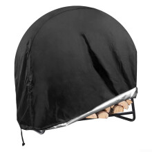 Round Wooden Frame Cover for Firewood Storage, 600D Oxford Fabric, Waterproof PU Coating, Tear Resistant, 48x24x49 Inches