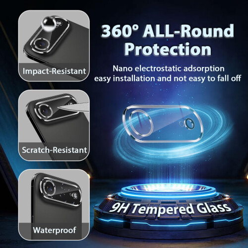 Συμβατό με iPhone Air/iPhone 17 Air Tempered Glass Camera Protector, 2 τεμάχια σκληρότητας 9H Anti-Scratch φακο 1