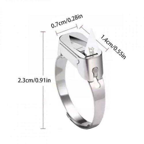 Adjustable men's ring, multifunctional, stainless steel, silver, 16x22mm 2