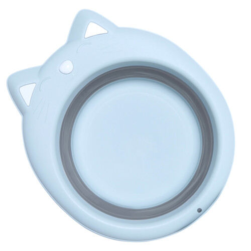 Portable Collapsible Cat-Shaped Washing Basin (Sky-Blue)