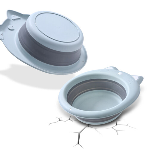 Portable Collapsible Cat-Shaped Washing Basin (Sky-Blue) 2