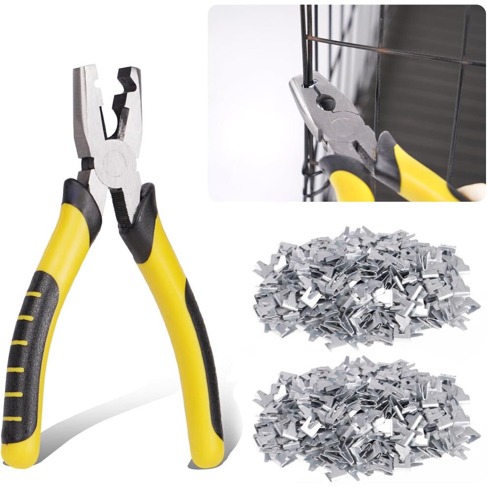 Wire Cage Buckle Pliers With 600 Wire Cage Clips Fasten Clips Buckle Clamp Tool Fence C Clip Pliers For Bird Quail Rabbit Chicken 9357235721516