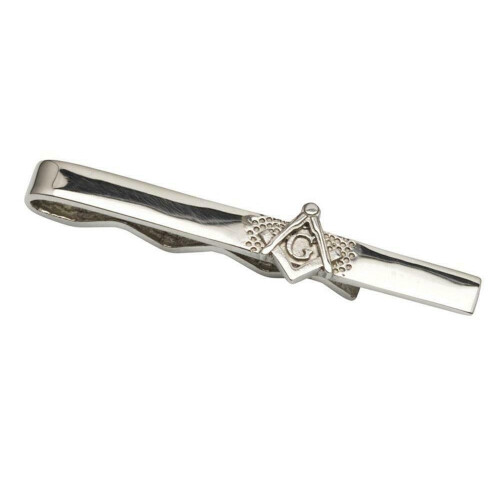 Stunning Polished Solid Sterling Silver Masonic Tie Slide