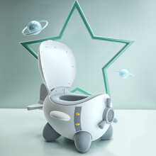White Cartoon Plane Potty Trainer for Toddlers