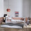 Noa and Nani Astrid Single Kids Sleigh Bed with Pullout Trundle in White 1