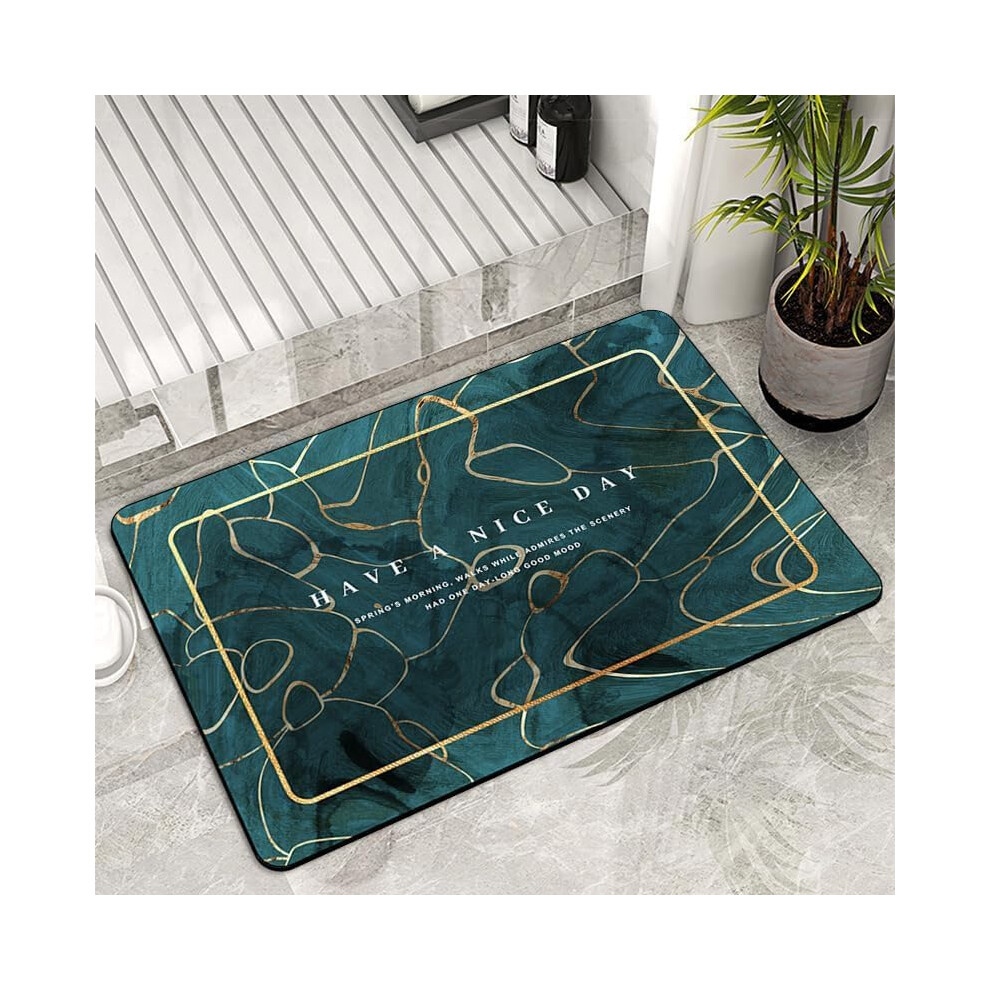 Diatomite Bath Mat 50x80 Cm Emerald Green Non-Slip Quick-Dry Anti-Mold Bathroom Rug Outdoor Use-image-OPC-PJXVXMQ-NEW