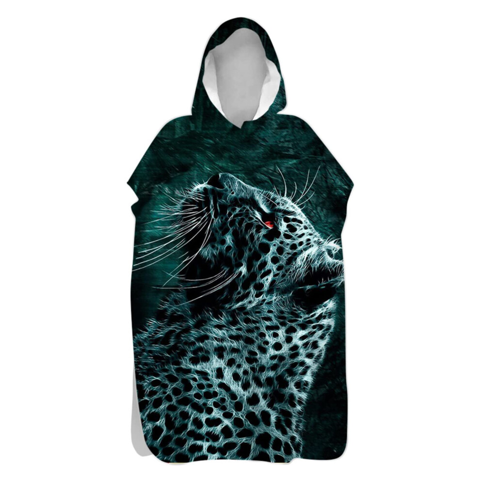 Bath Poncho with Hood - Microfibre Quick-Drying Surf Changing Aid Towel 80x145cm for Adults and Children in Leopard Print-image-OPC-PJXW2C7-NEW