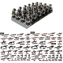 World War II British German French American Eighth Route Army Desert Military Soldier Weapon Pack Minifigures Kids Toys Gifts
