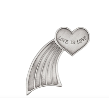 'Love Is Love' Heart Progress Pride LBGTQ+ Matt Pewter Scottish Kilt Pin