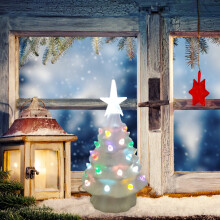 18,8 cm beleuchteter Keramik-Weihnachtsbaum in 4 Farben