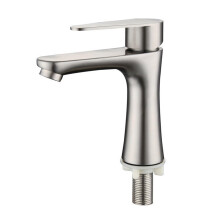 Single Cold Water Faucet Brushed Steel Kitchen Sink Tap Hygienic Stainless Steel Bathroom Cold Water Mixer Easy Installation