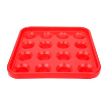 Billiard Ball Holder Tray, Snooker Ball Storage for 16 Balls, Red Pool Table Accessory, Durable Design