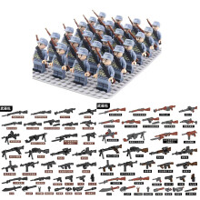 World War II British German French American Eighth Route Army Desert Military Soldier Weapon Pack Minifigures Kids Toys Gifts